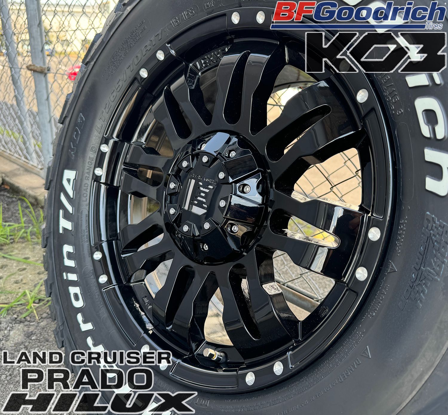 プラド150/120 新品タイヤホイールセット 17インチ Balano BF Goodrich KO3 ホワイトレター 265/70R17 275/ 70R17 - メルカリ