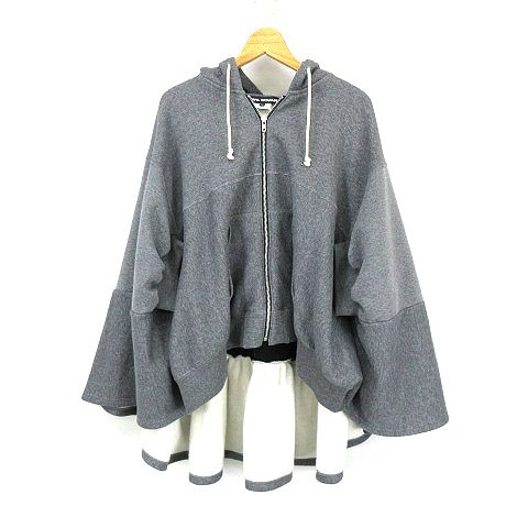 ジュンヤ ワタナベ 23AW アウター ポンチョ風コート 裏起毛 フード付き ジュンヤワタナベ JUNYA WATANABE 23AW 裏起毛ジップアップ ポンチョ風