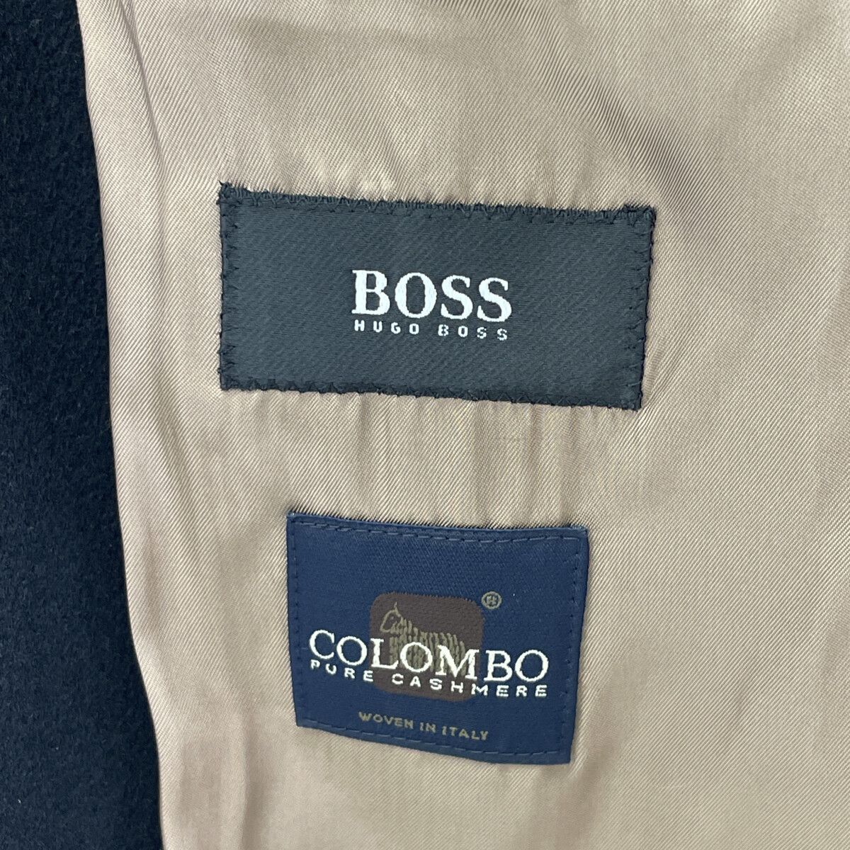 HUGO BOSS ヒューゴボス ﾌﾞﾗｯｸ COLOMBO社 ｶｼﾐﾔ ｺｰﾄ 48