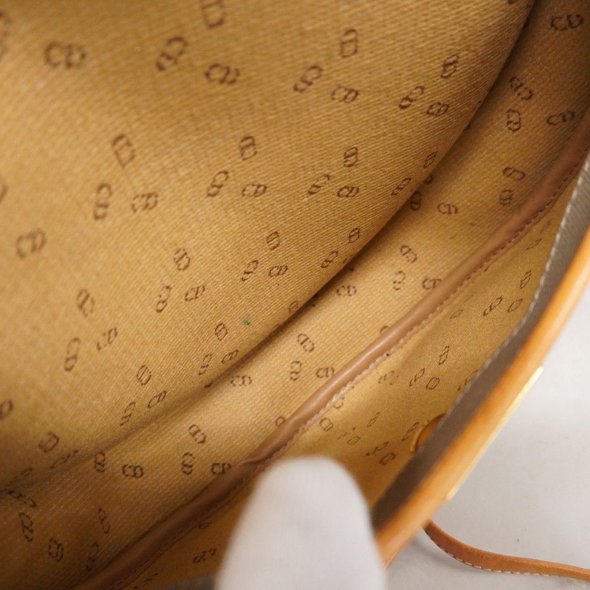 5ma0565】クリスチャンディオール ショルダーバッグ PVC レザー グレー  