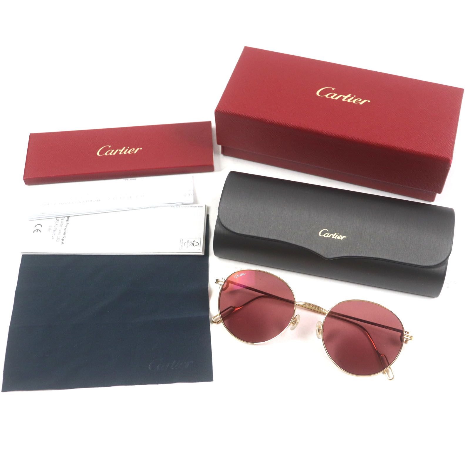 Cartierサングラス極美品 極美品▽Cartier カルティエ CT0249S 003 シグネチャー C ドゥ
