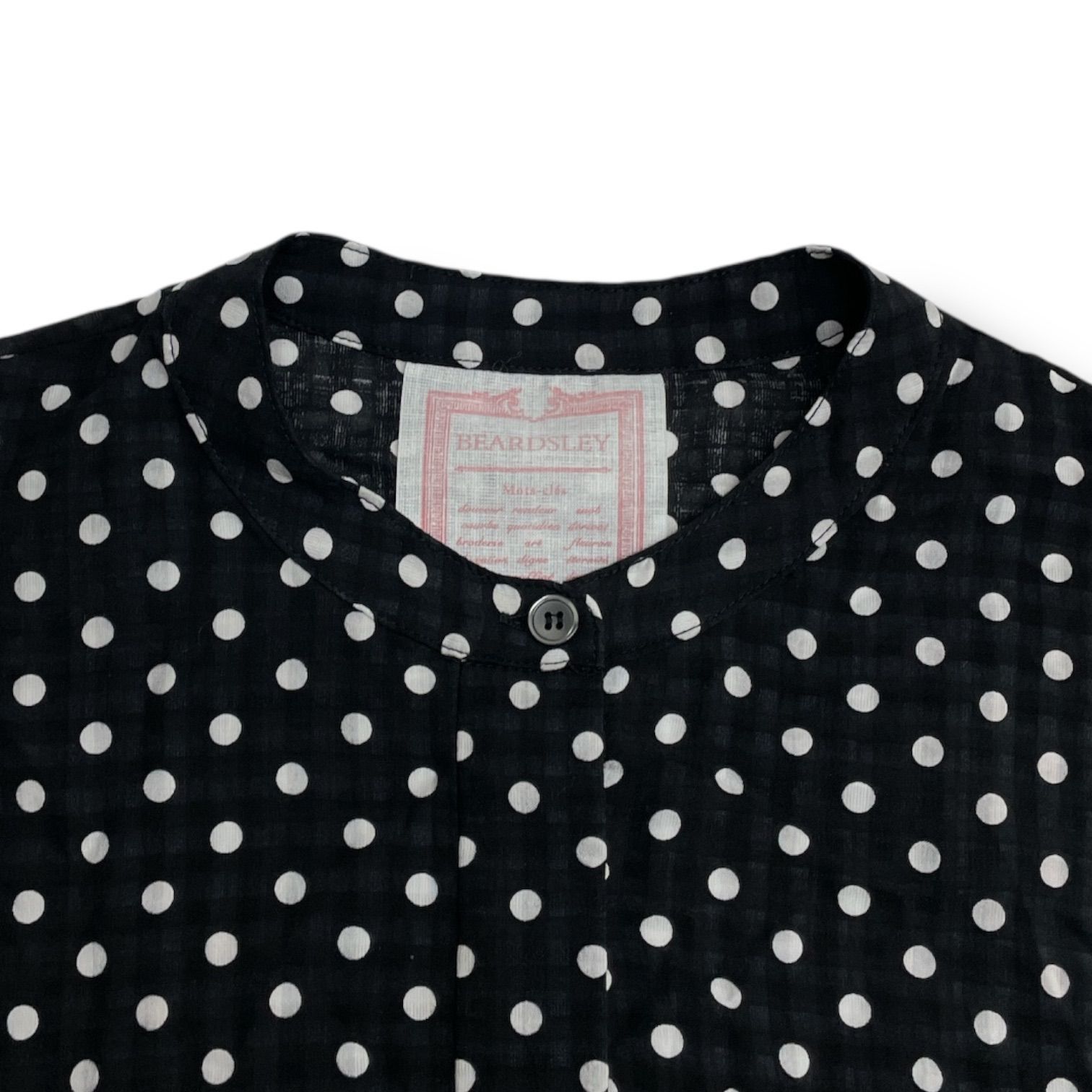 極美品✨ビアズリー　ドットギャザーワンピース　ゆったり　ブラック　黒×白 ビアズリー BEARDSLEY ドットギャザーワンピース （black