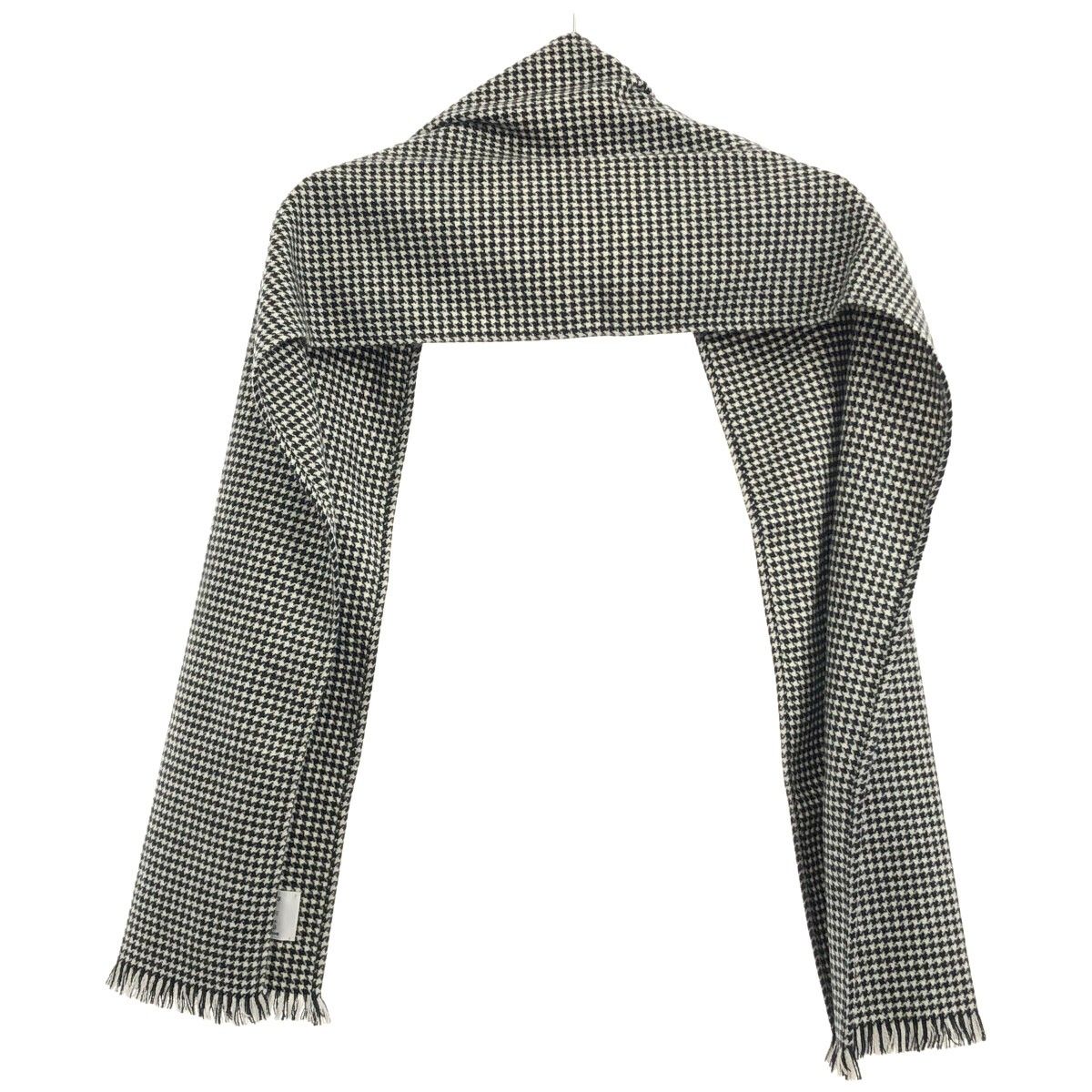Johnstons ジョンストンズ 千鳥格子カシミヤマフラー ブラック