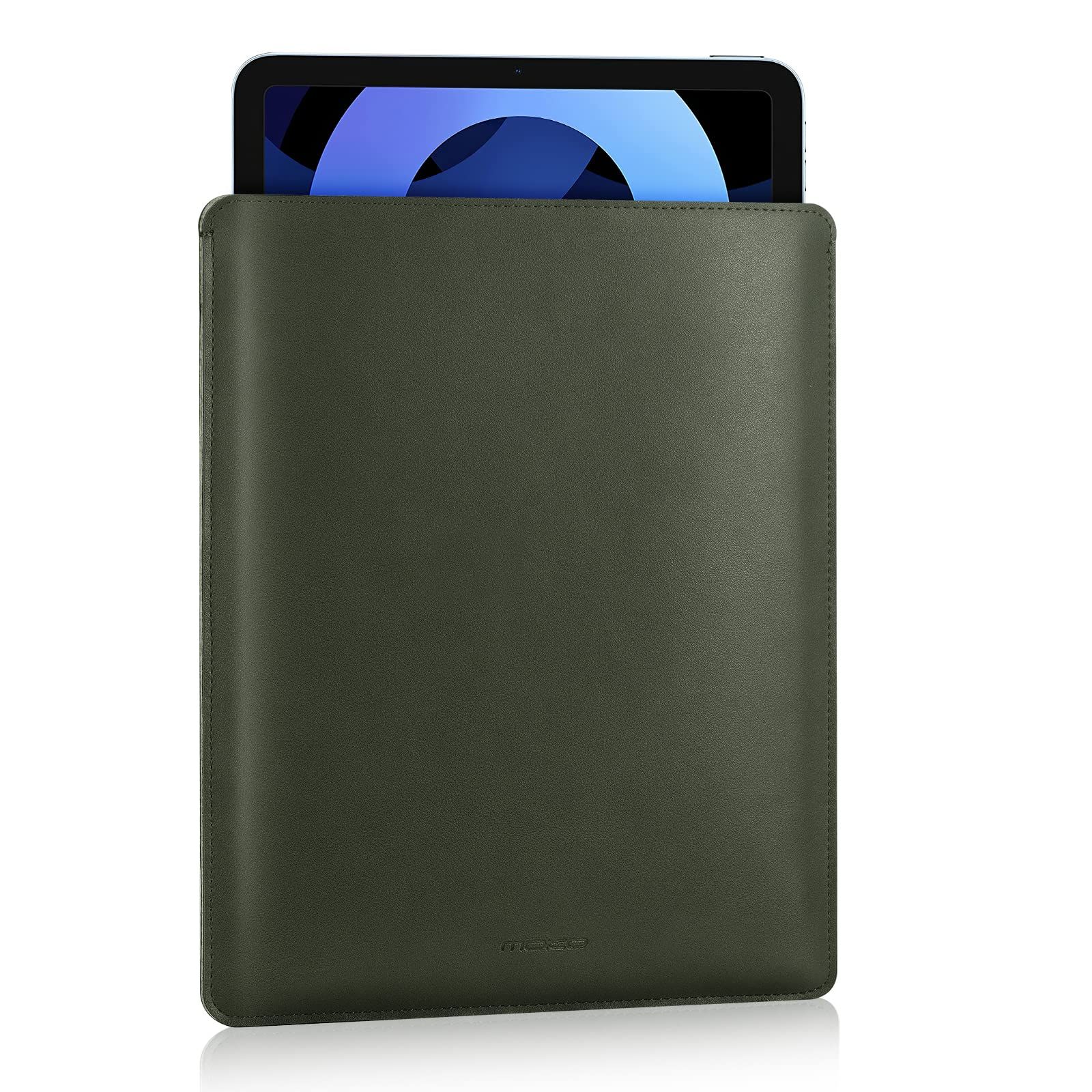 MoKo 9-11インチ タブレットスリーブ PUレザー ブリーフケース スリム スタイリッシュケース 11インチ iPad Pro M4/iPad Air M2 2024、iPad Air 5/4/3th 10.9/10 [グリーン] [9-11 inch]