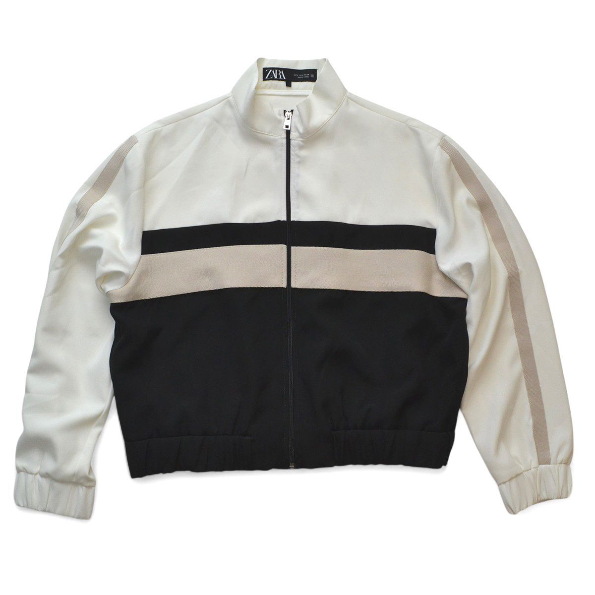ZARA ザラ サイドストライプジッパーボンバージャケット サイズL
