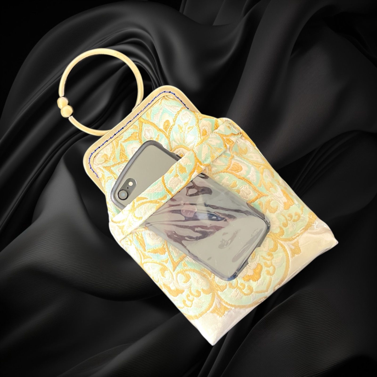 No.553 入れたまスマホ操作 着物スマホバッグ 着物サコッシュ DECORATOM_COM_BR