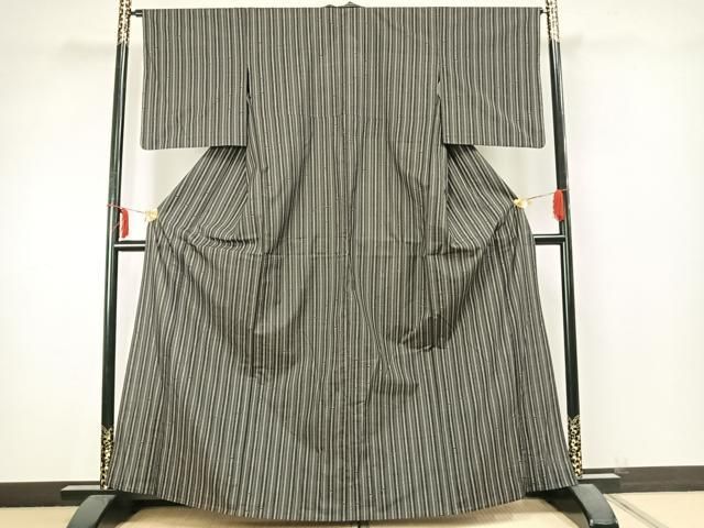 平和屋着物 本場大島紬 単衣 9マルキ 竹 正絹 AABA7764fy