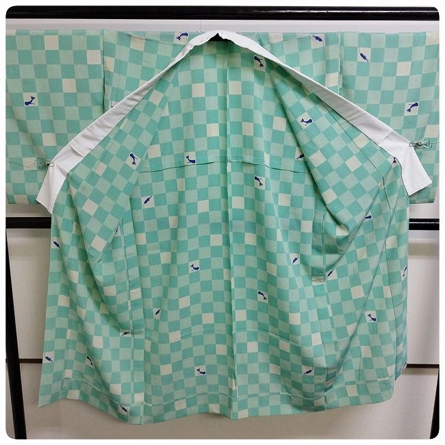 ☆ 美品 長襦袢 猫 ねこ 市松 単衣 洗える ☆ n711 - メルカリ 