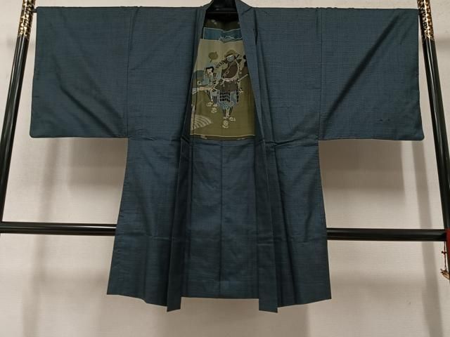 平和屋着物○男性 紬 アンサンブル 80亀甲 正絹 逸品 CAAR7826hy