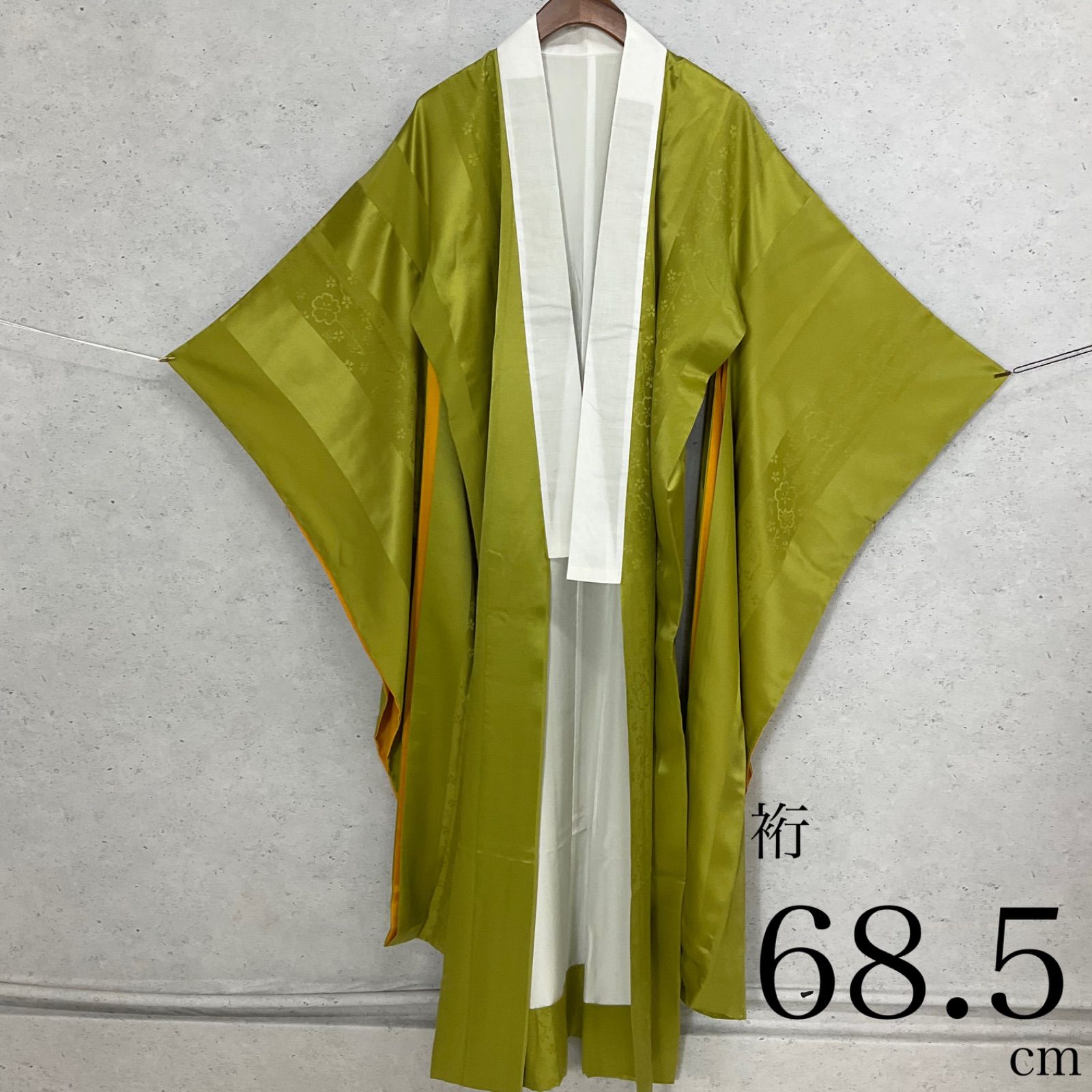 ◆kimono+one◆未使用同然◆振袖長襦袢◆袷◆正絹◆袖無双◆衣紋抜き付き◆裄長◆裄68.5袖幅35袖丈109◆着物帯振袖袋帯礼装成人式結婚式振袖襦袢◆S1147