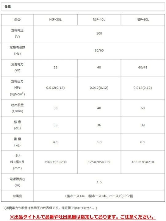 浄化槽ポンプ NIP-40L 吐出風量 40L/分 単独槽 吐出専用タイプ 家庭用