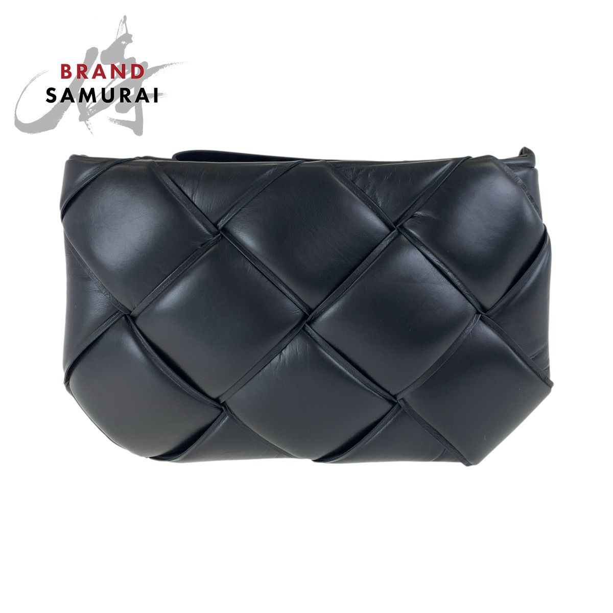 BOTTEGAVENETA ボッテガヴェネタ マキシイントレチャート パデット ブラック 黒 ゴールド金具 レザー クラッチバッグ 502938