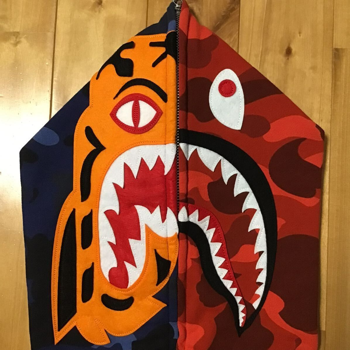 ☆XL☆ Red camo × Blue camo タイガー シャーク パーカー Tiger shark 