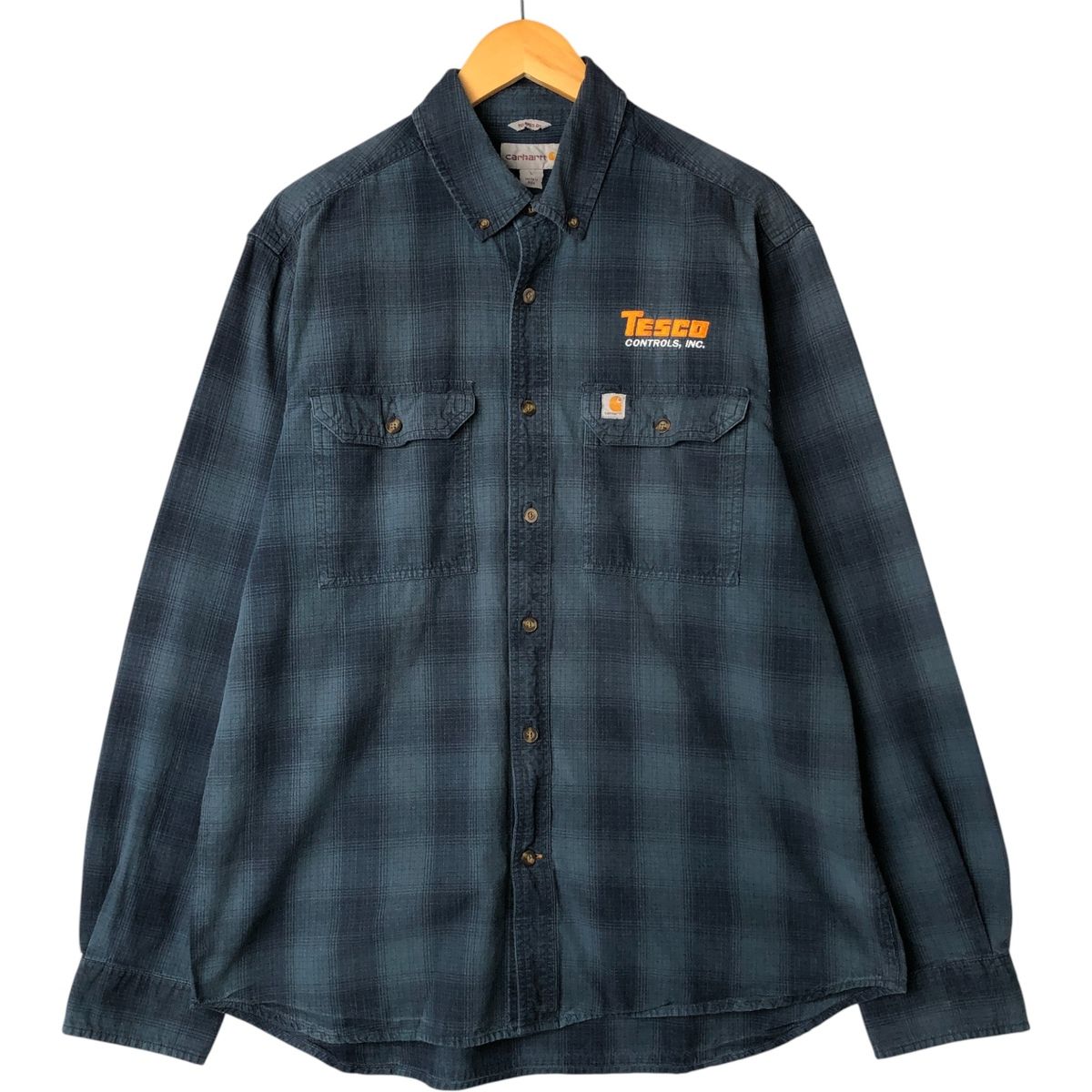 古着 カーハート Carhartt RELAXED FIT オンブレチェック 長袖