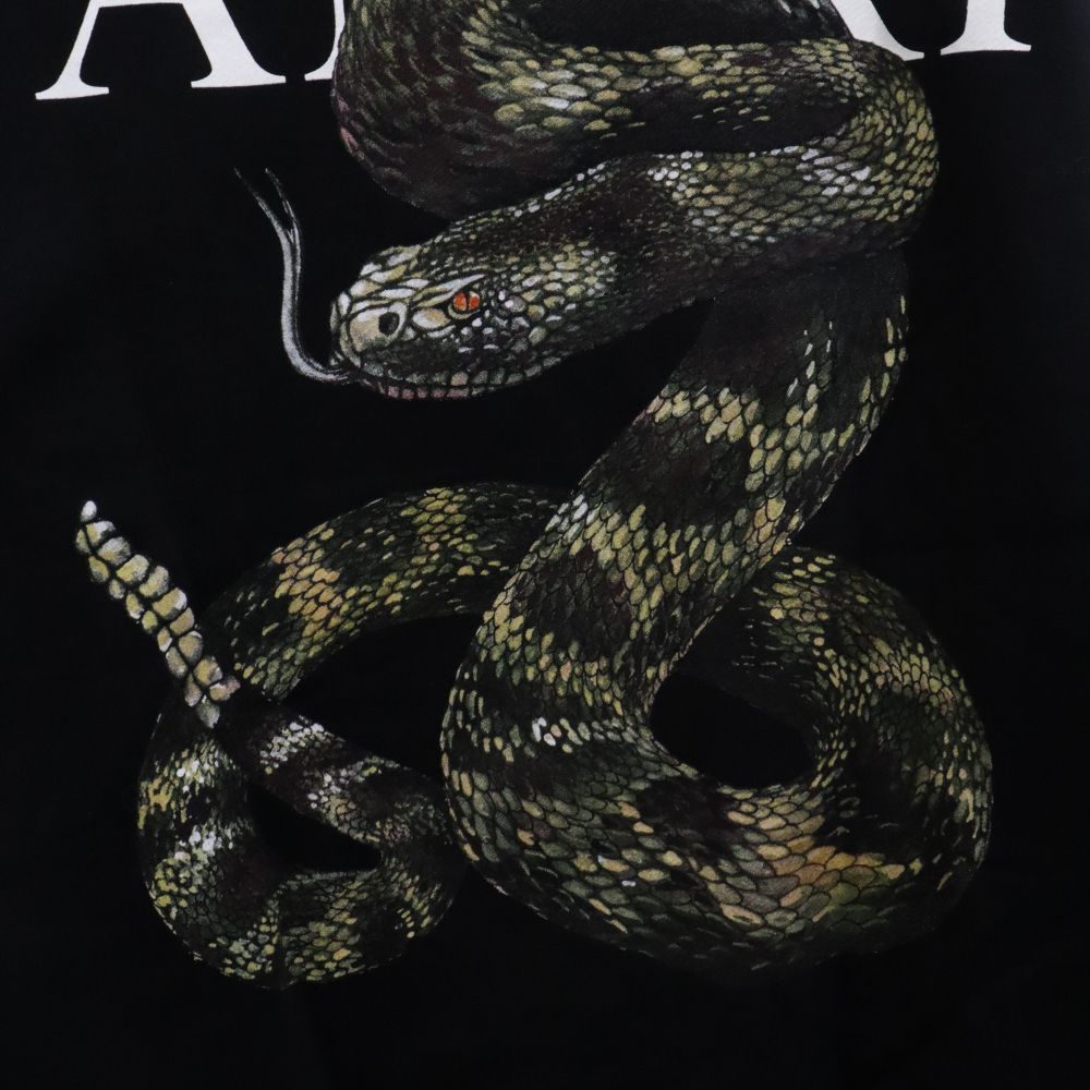 Amiri スネークロゴ パーカー ブラック/ブルー デザインパーカー Amiri スネークロゴ パーカー ブラック/ブルー デザインパーカー