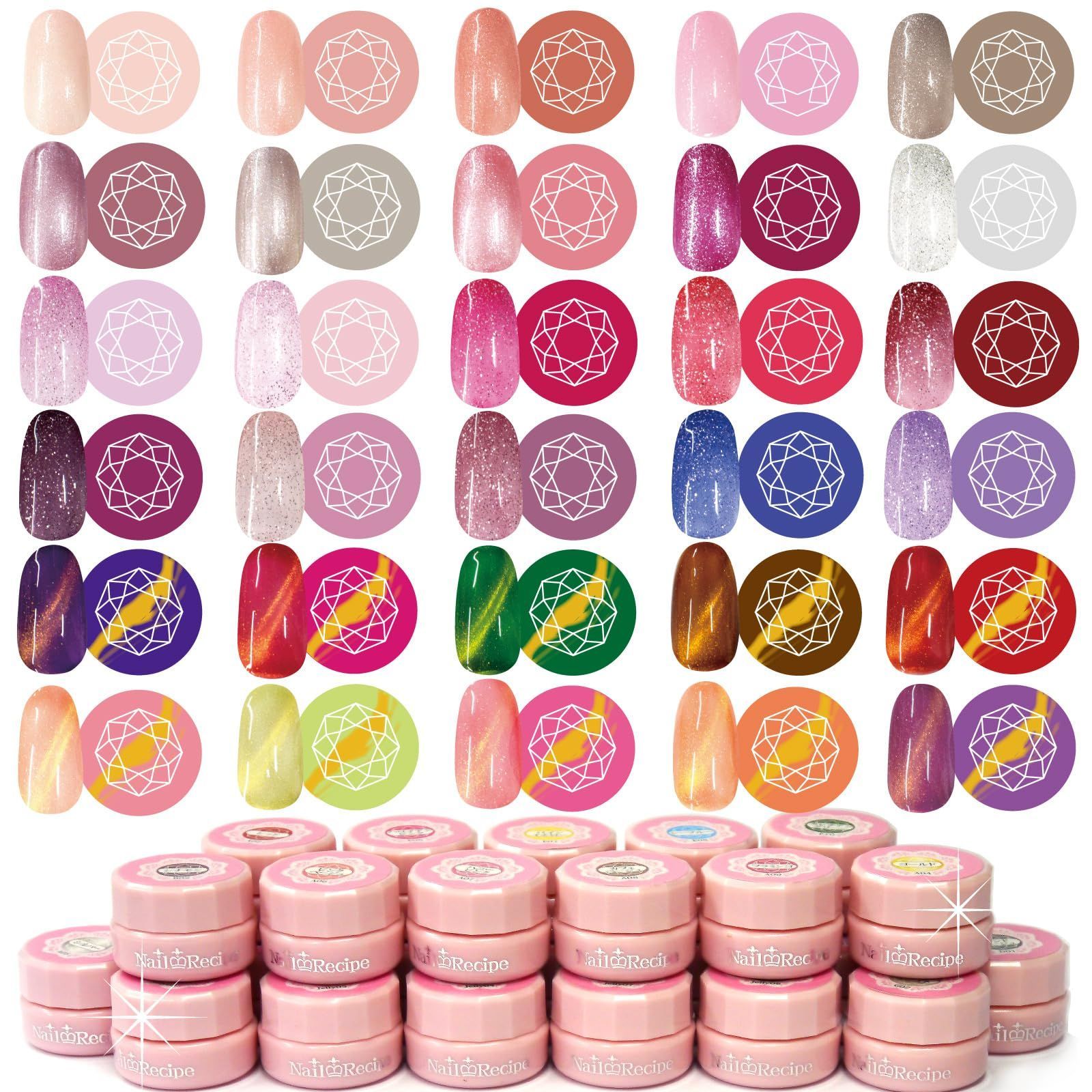 ネイルレシピ カラージェルキット60色 まとめ売り Amazon | NailRecipe(ネイルレシピ) ジェルネイルセット 使える