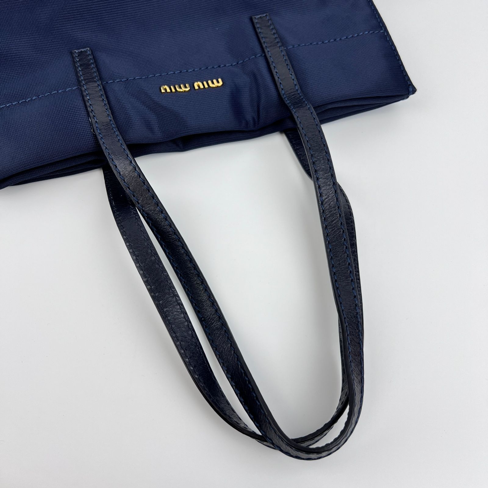 miumiu★ミュウミュウ★ナイロンバッグ★ヴィンテージ 中古】miumiu ミュウミュウ トートバッグ ネイビー ナイロン