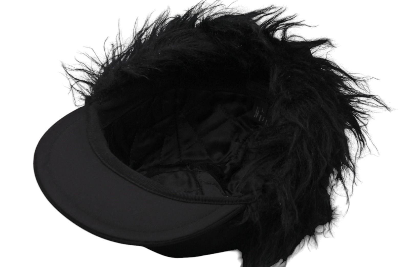 PRADA プラダ 帽子 フライトキャップ ファー付き ナイロン 2HC180 19AW CAPPELLI ブラック サイズL 美品 中古 53149