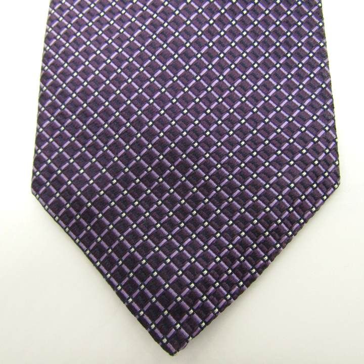  ブリオーニ ブランド ネクタイ チェック柄 シルク イタリア製 ハンドメイド PO メンズ パープル Brioni ネクタイ 小物