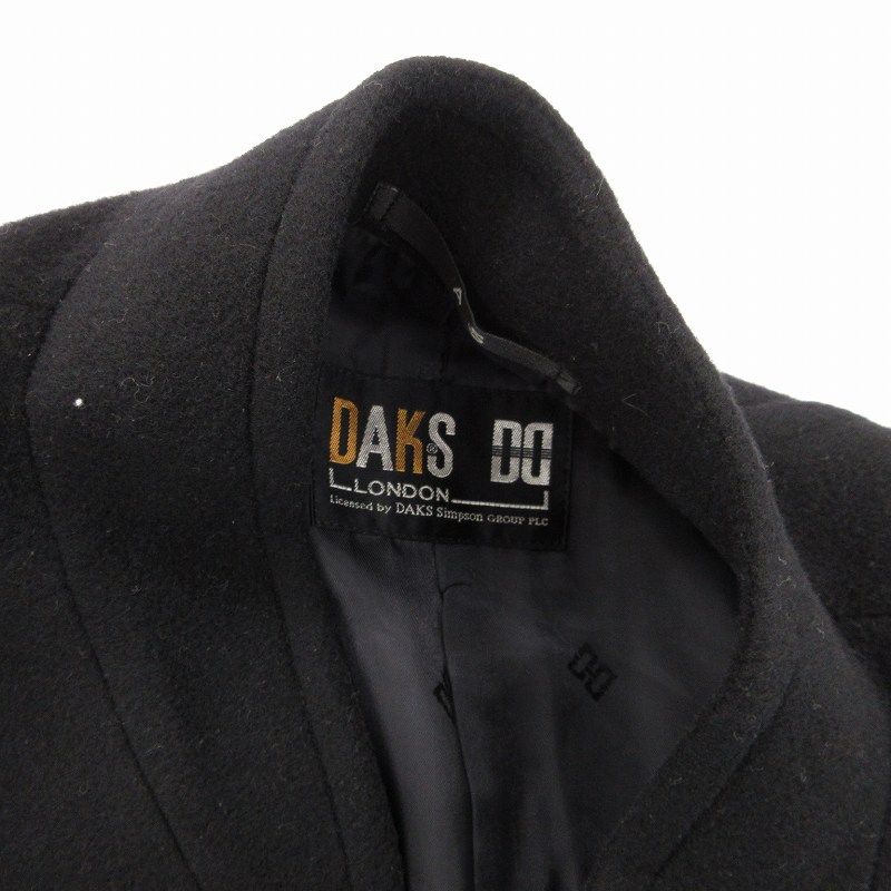ダックス　DAKS ダブルブレスト　カシミヤ混　チェスター　コート　11AR 黒 ダックス DAKS ダブルブレスト カシミヤ混 チェスター コート