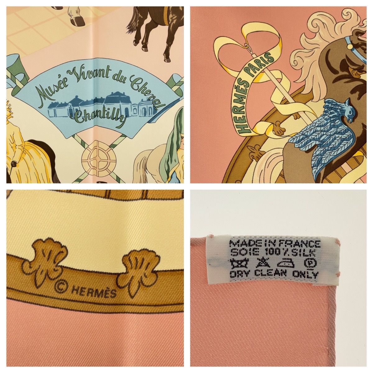 HERMES エルメス カレ90 スカーフ HERMES エルメス スカーフ カレ90 Cogeaux ベージュ ホワイト