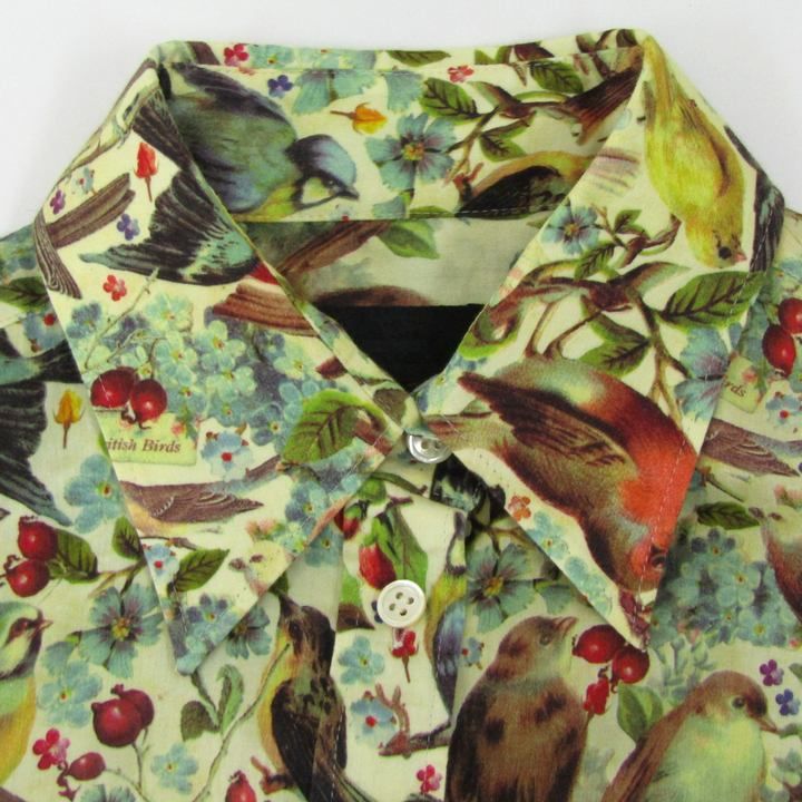 ポールスミス ブラック 長袖シャツ 鳥柄 トップス レディース 40サイズ グリーン×レッド×ホワイト系 Paul Smith BLACK ポールスミス ブラック 長袖シャツ 鳥柄 トップス レディース 40サイズ