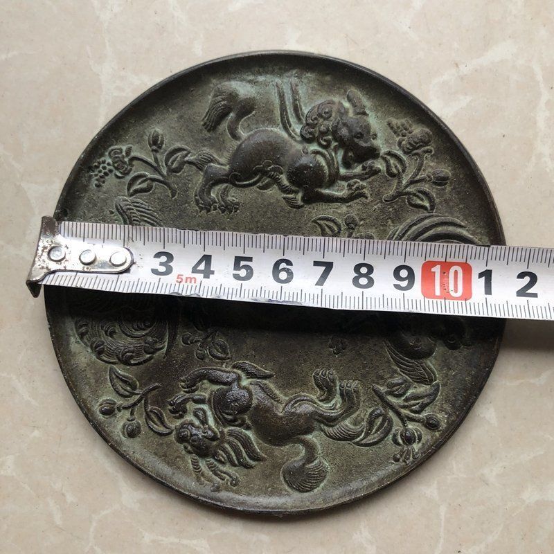 極美品 ！高品質！中国 銅器 純銅鏡 四大神獣銅鏡 銅鏡 青銅鏡