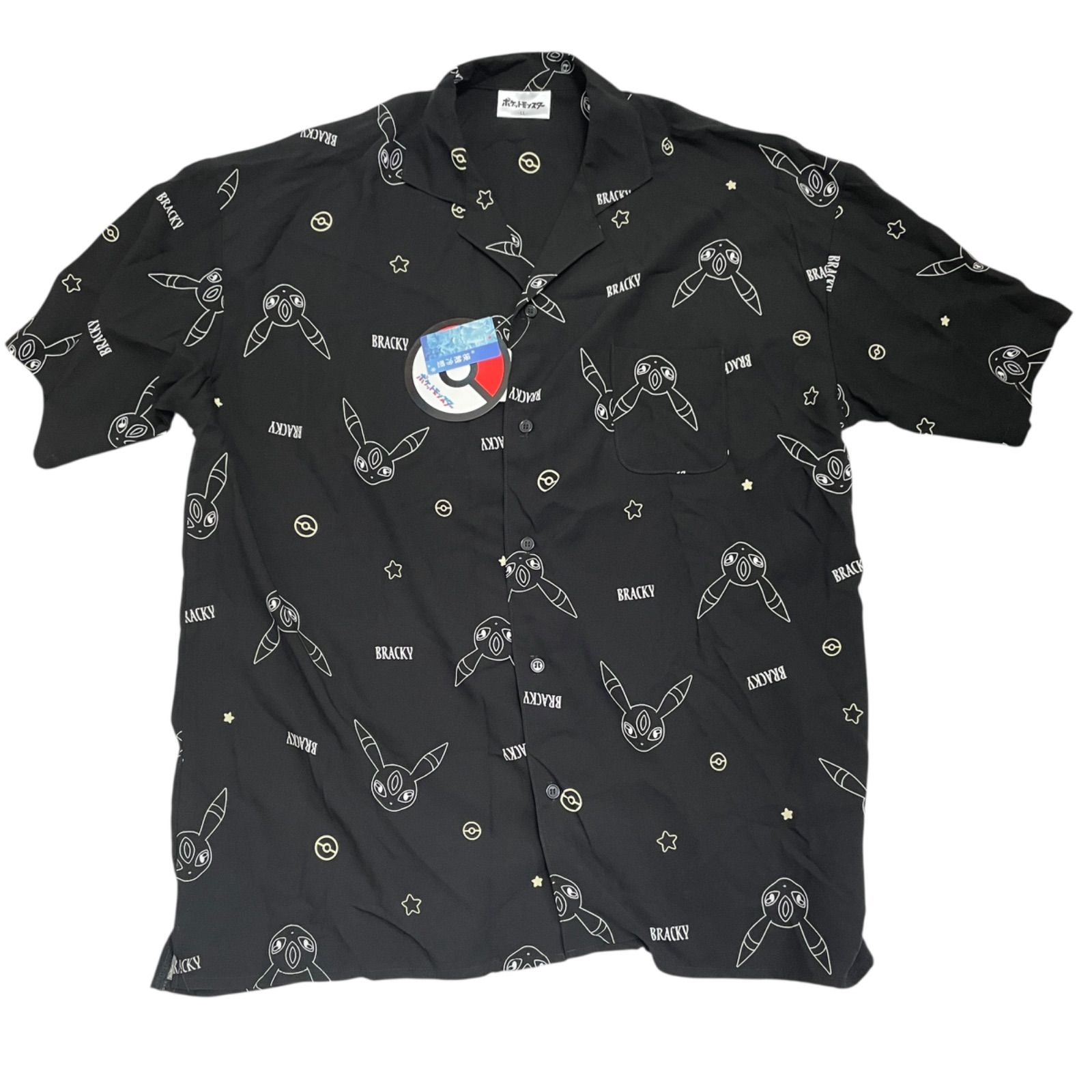 新品】ポケモン ブラッキー 半袖シャツ アロハシャツ 上下セット