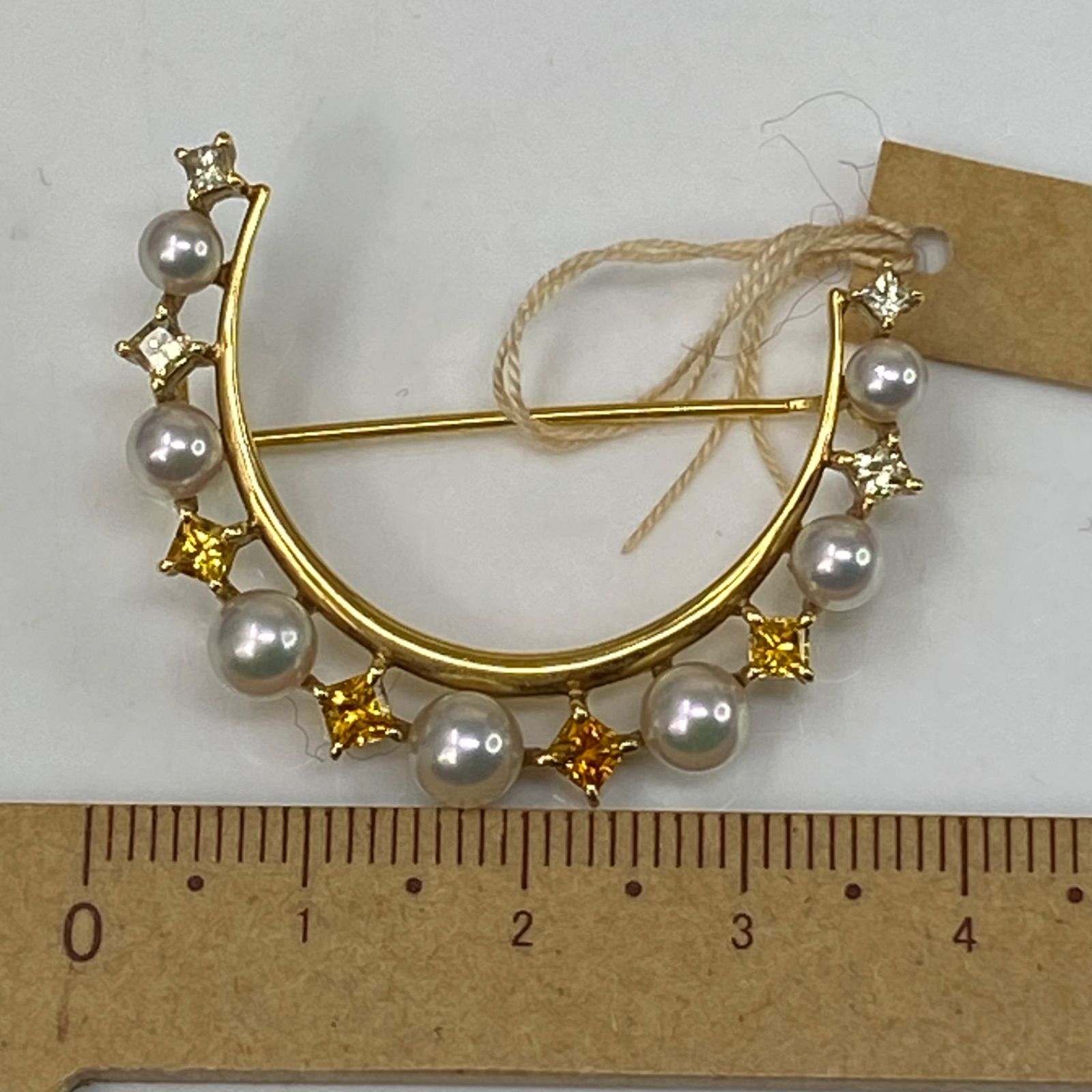 mikimoto ミキモト 御木本 used k18YG 18金 AU750 天然シトリン 養殖 