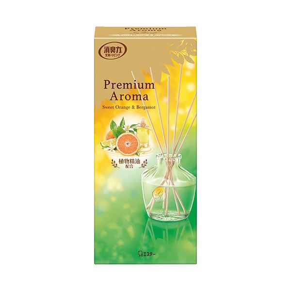まとめ エステー玄関 リビング用 消臭力 Premium Aroma Stick スイートオレンジ＆ベルガモット 本体 65mL1個 ×10セット