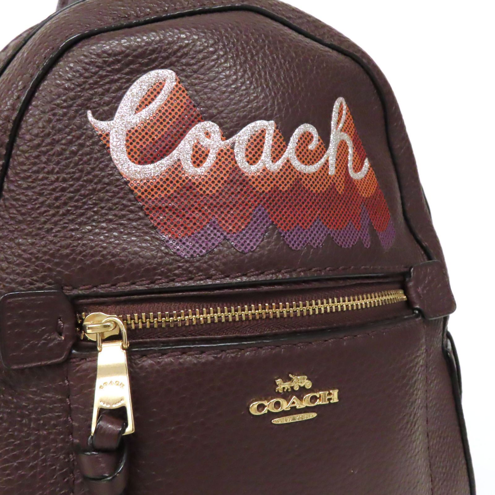 【極美品】COACH＊ミニリュック レザーブラック OF25213 新品同様 極美品 COACH コーチ アンディネオン
