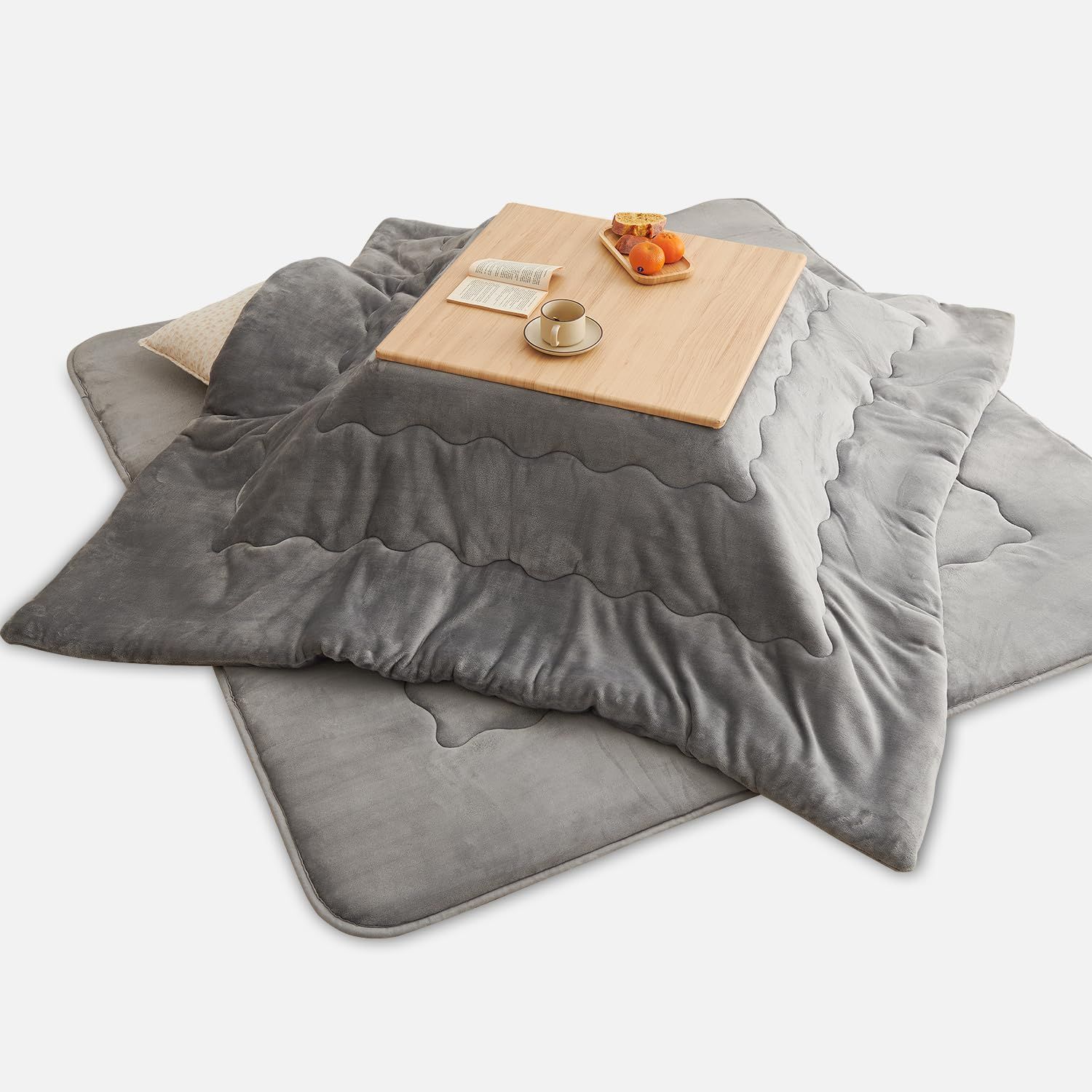 新品 クモリ(Kumori) こたつ布団 185X185cm 単品売り 吸湿発熱 正方形 フランネル 柔らかい 無地 こたつ用布団 あったか 厚手 フランネル ふわふわ ぽかぽか ぬくぬく 冬用 静電気防止 毛抜けない 