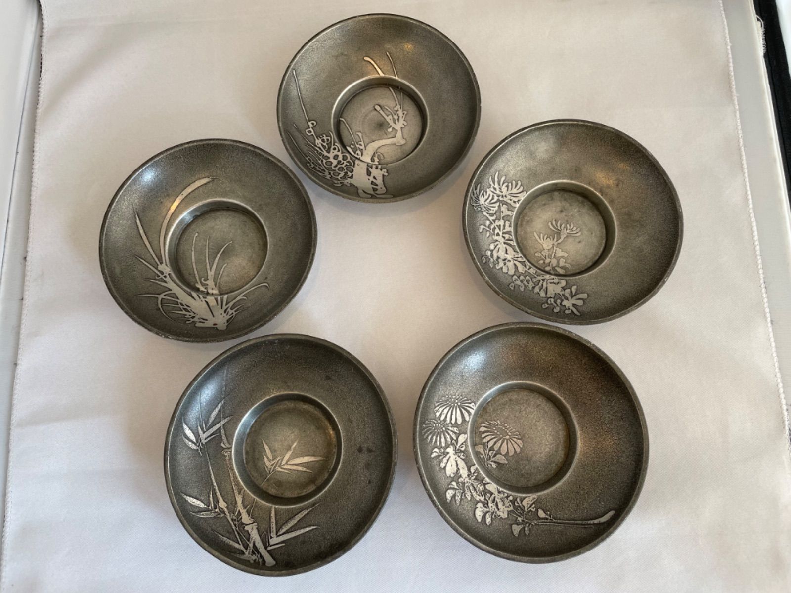 古錫 間村自造 茶托 精密技工図 柄違い 5托セット - メルカリ