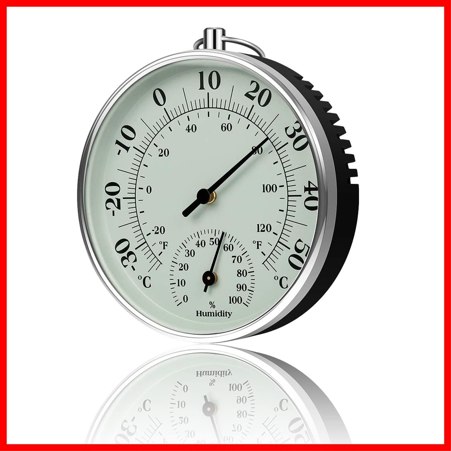 在庫 業務用浴室 壁掛け 湯温計 湿度計 赤ちゃん 温度計 時計 お風呂 電池必要なし サウナ用 温度 湿度計 高精度 室温度計 100 100 25mm thermometer Huray