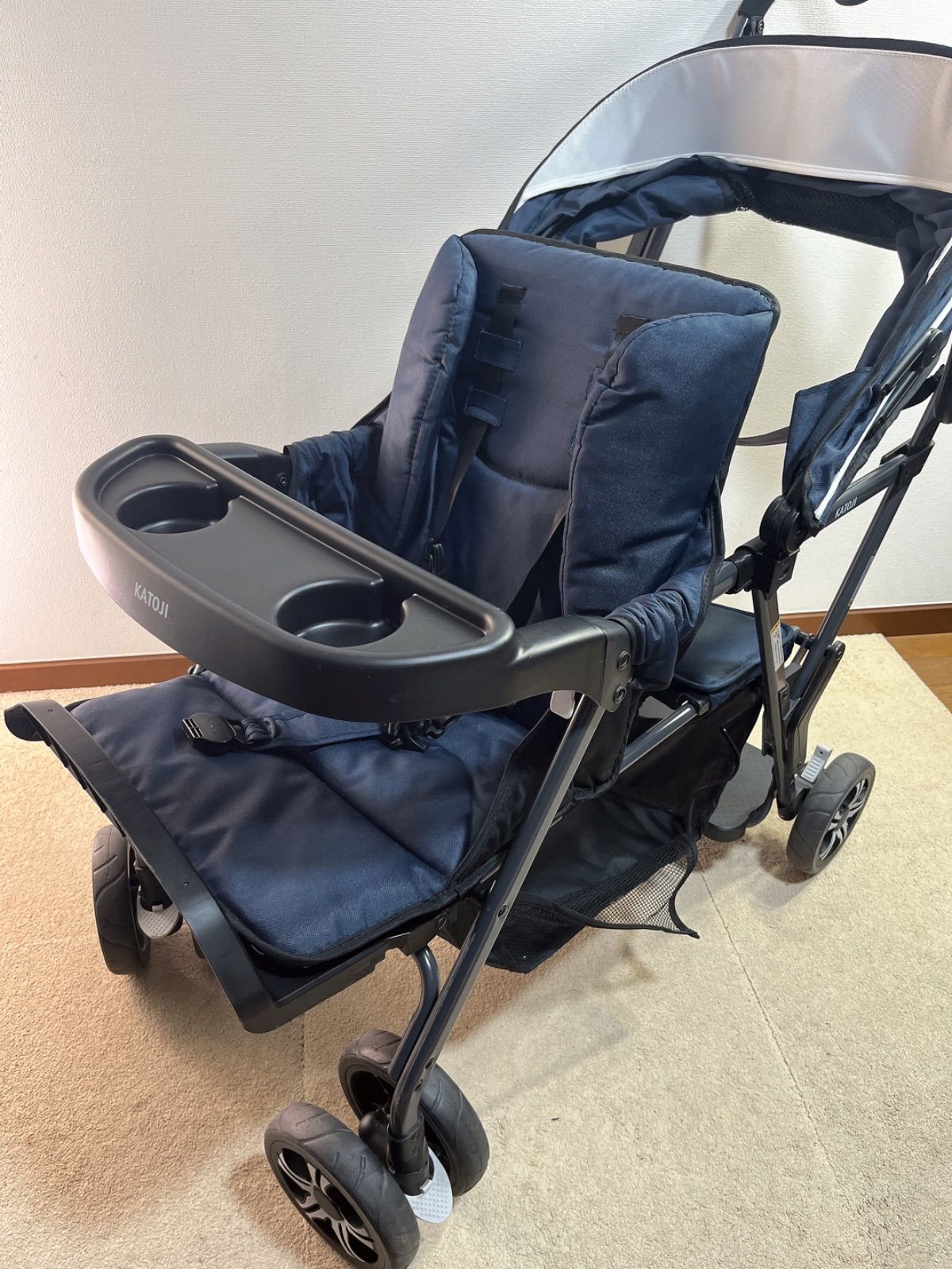 KATOJI ネイビー ベビーカー 二人でゴー KATOJI ネイビー 2人乗り