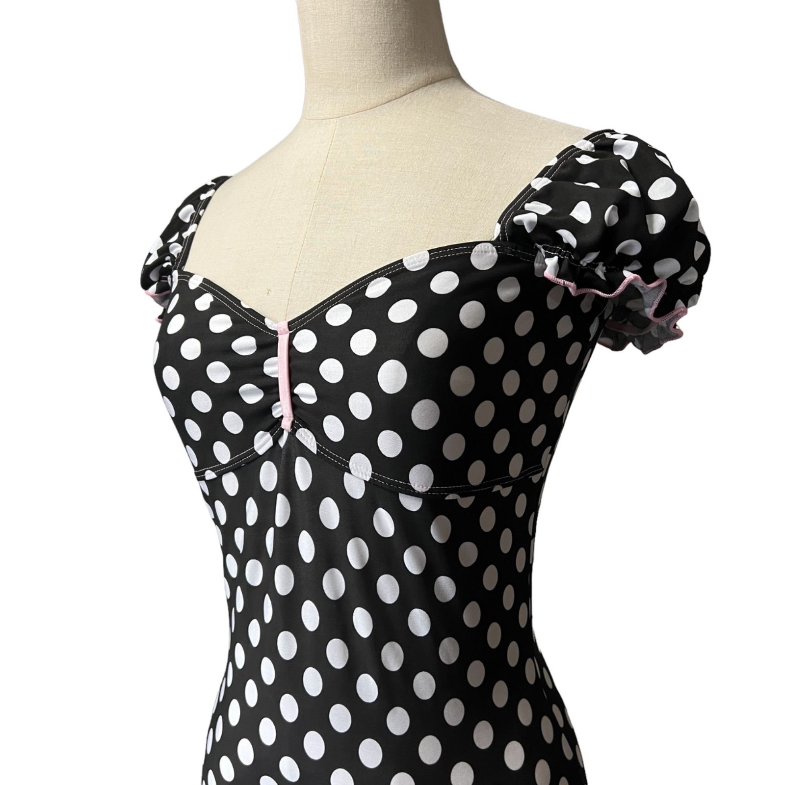 ロカビリ ピンナップ ドレス ドット VIVA LAS インポート☆LOLITA GIRL CLOTHING/水玉ペンシルドレス＊ヴィンテージ