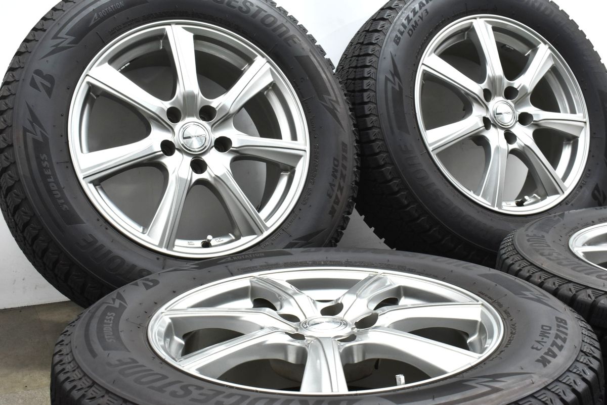 charly hamunDM-V3 225/65R17 ホイール中古4本 美品】ミルアス 17in 7J +48 PCD114.3 ミシュラン X-ICE3+ 225/65R17