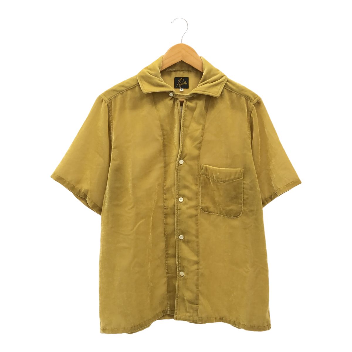 Needles ニードルズ サイズM 23AW Italian Collar S|S Shirt PE|R Velvet QV302B 定価26 400円 ベロア カラーシャツ