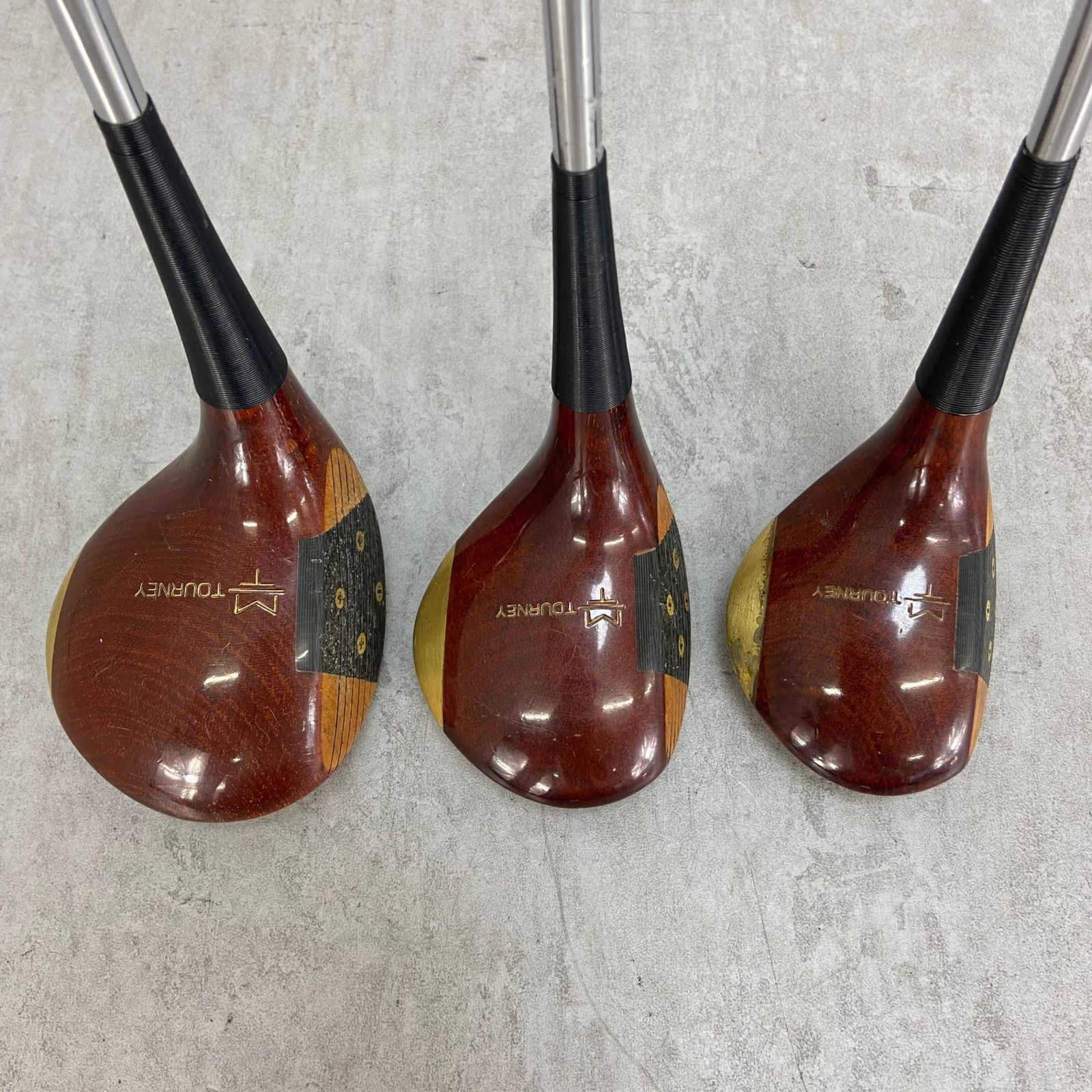 MacGregor - マグレガー　ターニー　カスタム　パーシモン　メンズゴルフ　ウッド3本セット　右利き用　DR　1W　木製　MacGregor 　Tourney　Custom マグレガー ターニー カスタム パーシモン メンズゴルフ ウッド3