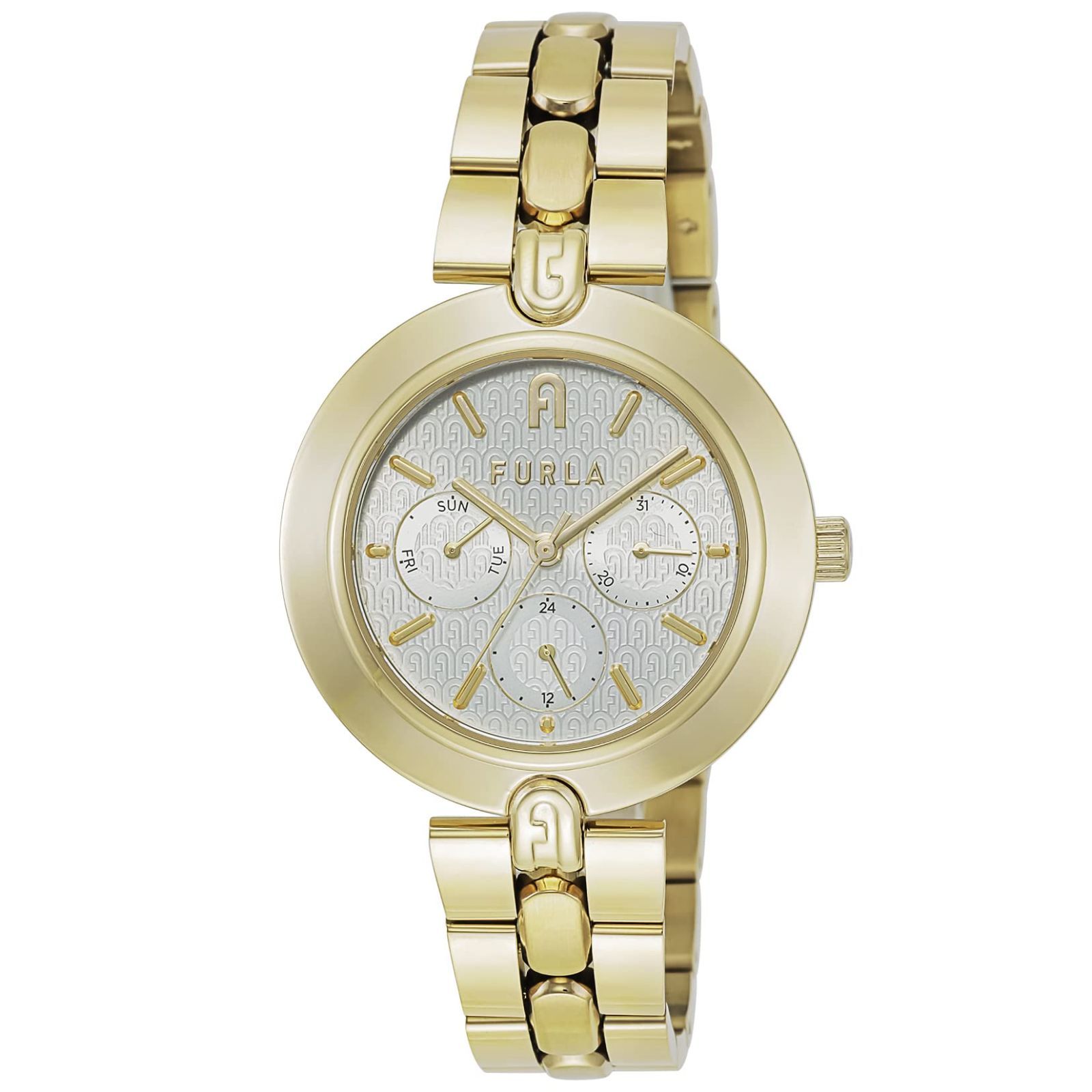 在庫処分 文字盤 シルバー ステンレススチール クォーツ ロゴリンクス 36.5MM Watch LOGOLINKS Jewelry FURLA Accessory アクセサリー 腕時計 WW00030007L2 レディース Furla ゴールド