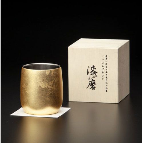 ウチキ 漆磨 漆塗りカップ 箔衣 はくごろも ダルマカップ 二重構造 SCW D 801