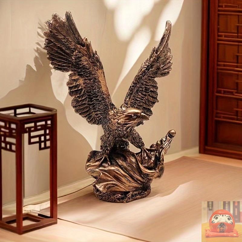 【マルセイエーズ】 装飾品レリーフ文机リビング 玄関 現代工芸品 美術品置物 置き物 オブジェ イーグル 鷲 ワシ 鳥 羽根 飛び立つ バード