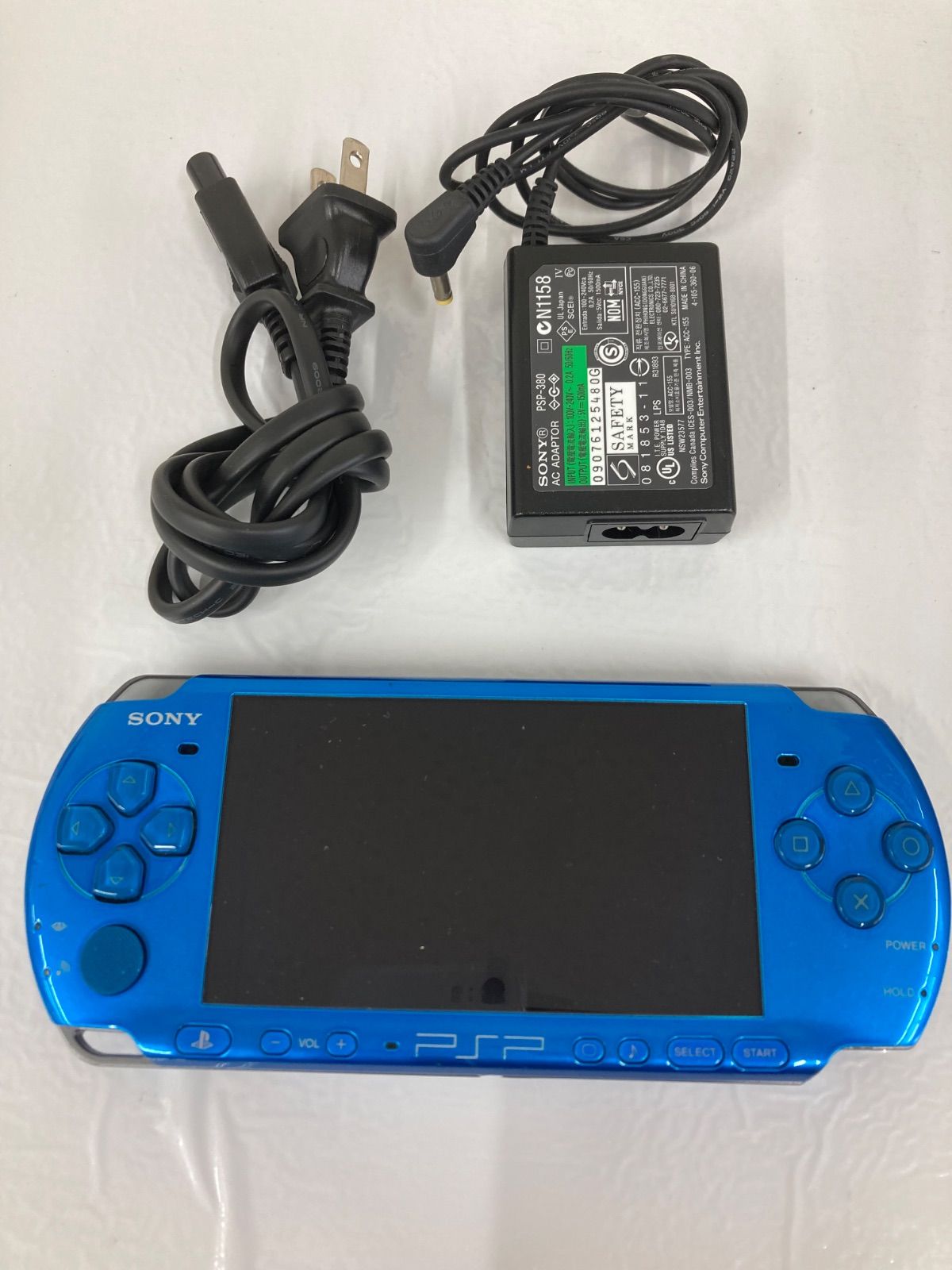 ￥ ３ 通電 済み 動作未 PSP 3000 青色 ブルー 軽量 薄型 ゲーム機本体 1