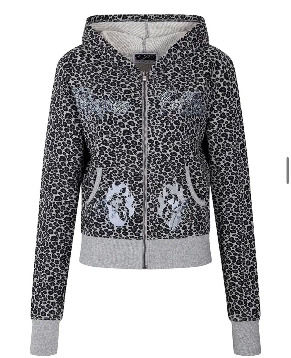 プリーズノーフォロー ヒョウ柄 レオパード クリスタル フードジップアップ