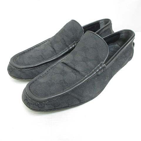 ☆グッチ GG キャンバス ドライビングシューズ ローファー GG柄