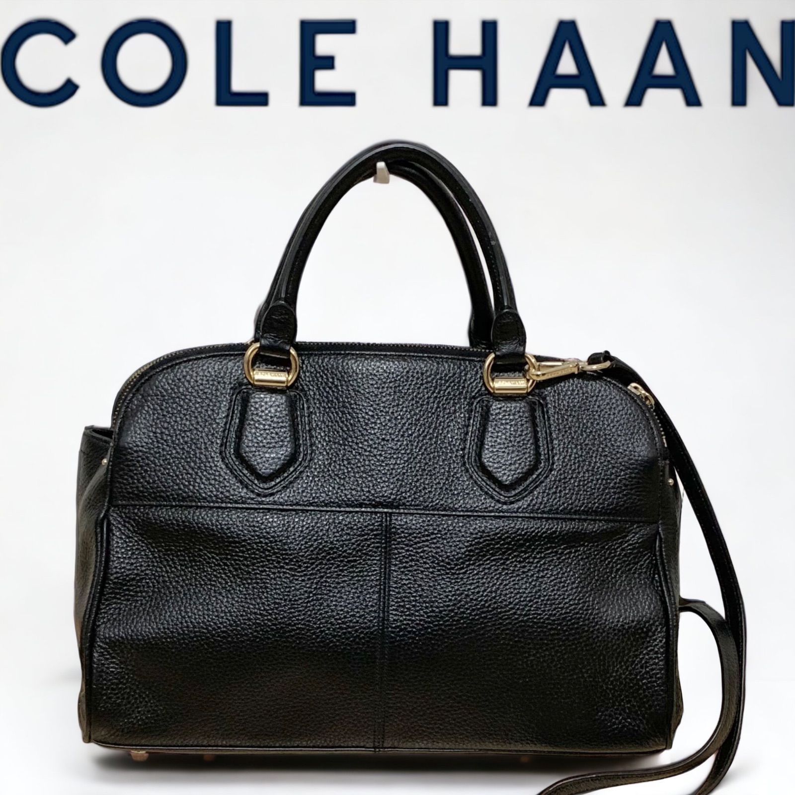 COLE HAAN コールハーン レザー 2WAY バッグ レディース ブラックAM3904