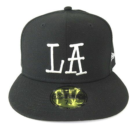 ステューシー STUSSY LA NEW ERA CAP BLACK 59FIFTY ニューエラ キャップ 帽子 黒 ブラック 7 5/8 60.6cm