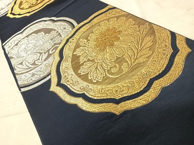 A 松葉模様 金銀糸 キラキラ 華文 蜀江文 六通 正絹 フォーマルな袋帯 A 松葉模様 金銀糸 キラキラ 華文 蜀江文 六通 正絹 フォーマル