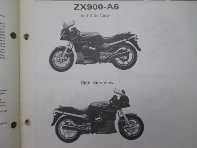 GPZ900R パーツリスト 英語版 カワサキ 正規 バイク 整備書 ZX900-A6