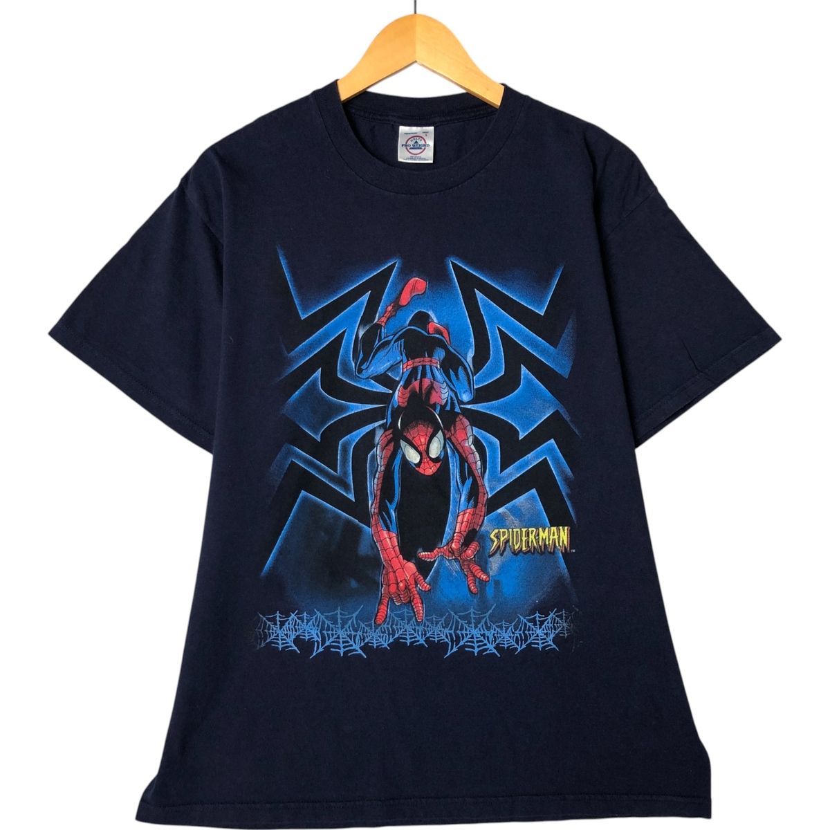 古着 90~00年代 デルタ DELTA SPIDER MAN スパイダーマン アニメ キャラクタープリントTシャツ メンズL相当|eaa555449